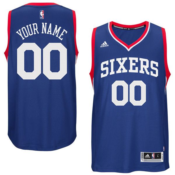 Men Philadelphia 76ers Adidas Royal Custom Swingman Road NBA Jersey->customized nba jersey->Custom Jersey